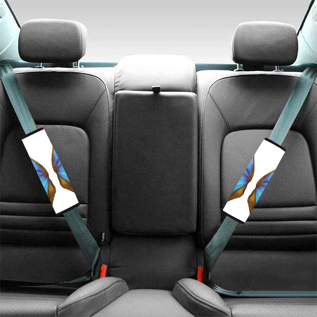 Blue Butterfly Wings Print Car Seat Belt Covers