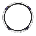 Blue Butterfly Wings Print Car Steering Wheel Cover