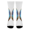 Blue Butterfly Wings Print Crew Socks