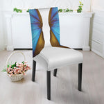 Blue Butterfly Wings Print Dining Chair Slipcover