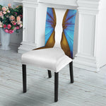 Blue Butterfly Wings Print Dining Chair Slipcover