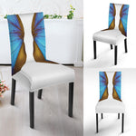 Blue Butterfly Wings Print Dining Chair Slipcover