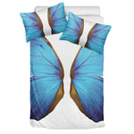Blue Butterfly Wings Print Duvet Cover Bedding Set