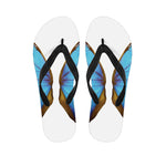 Blue Butterfly Wings Print Flip Flops