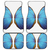 Blue Butterfly Wings Print Front and Back Car Floor Mats