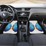 Blue Butterfly Wings Print Front and Back Car Floor Mats