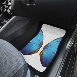 Blue Butterfly Wings Print Front and Back Car Floor Mats