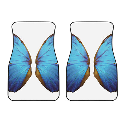 Blue Butterfly Wings Print Front Car Floor Mats