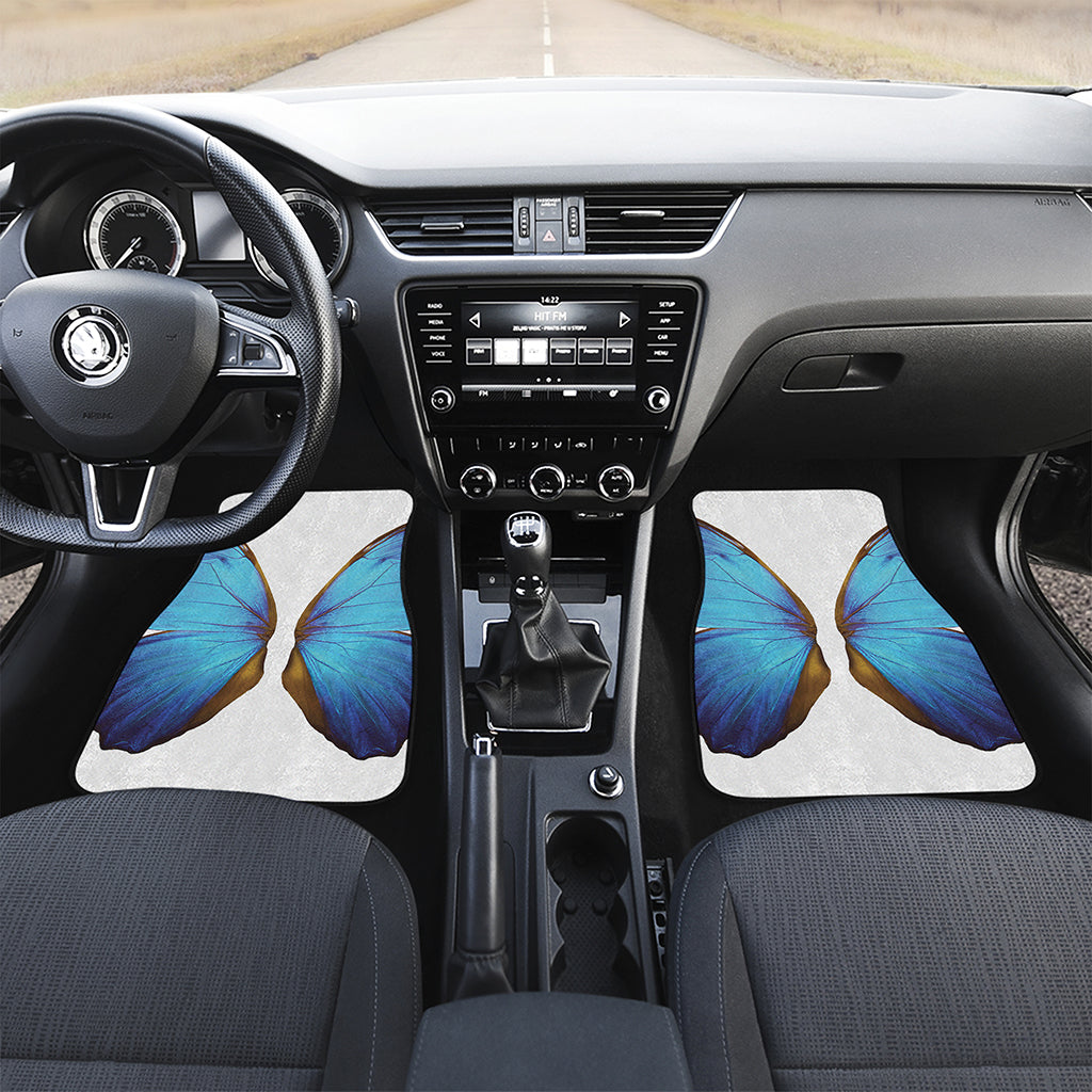 Blue Butterfly Wings Print Front Car Floor Mats