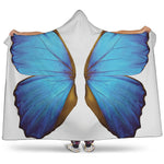 Blue Butterfly Wings Print Hooded Blanket