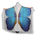 Blue Butterfly Wings Print Hooded Blanket