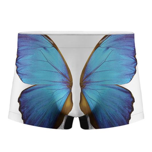 Blue Butterfly Wings Print Men's Boxer Briefs