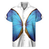 Blue Butterfly Wings Print Men's Short Sleeve Shirt