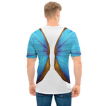 Blue Butterfly Wings Print Men's T-Shirt