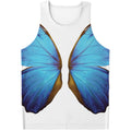 Blue Butterfly Wings Print Men's Tank Top