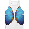 Blue Butterfly Wings Print Men's Tank Top