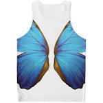 Blue Butterfly Wings Print Men's Tank Top