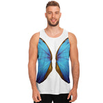 Blue Butterfly Wings Print Men's Tank Top