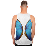 Blue Butterfly Wings Print Men's Tank Top