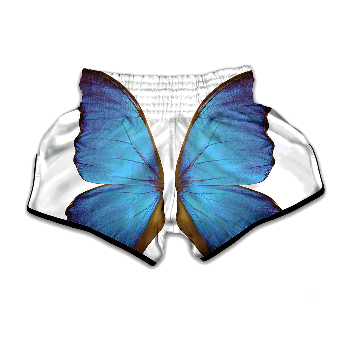 Blue Butterfly Wings Print Muay Thai Boxing Shorts