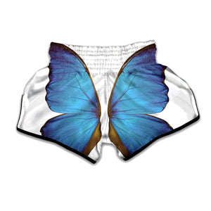 Blue Butterfly Wings Print Muay Thai Boxing Shorts