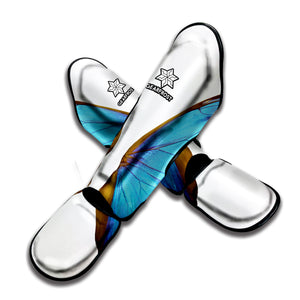 Blue Butterfly Wings Print Muay Thai Shin Guard