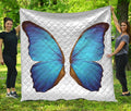 Blue Butterfly Wings Print Quilt