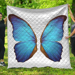 Blue Butterfly Wings Print Quilt