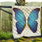 Blue Butterfly Wings Print Quilt