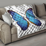 Blue Butterfly Wings Print Quilt