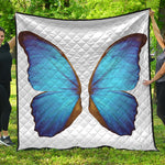 Blue Butterfly Wings Print Quilt