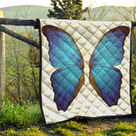 Blue Butterfly Wings Print Quilt