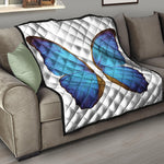 Blue Butterfly Wings Print Quilt