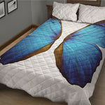 Blue Butterfly Wings Print Quilt Bed Set