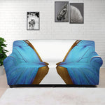 Blue Butterfly Wings Print Sofa Cover