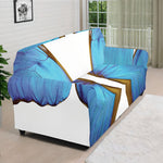 Blue Butterfly Wings Print Sofa Cover