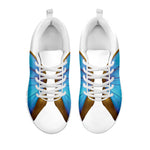 Blue Butterfly Wings Print White Sneakers