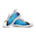 Blue Butterfly Wings Print White Sneakers