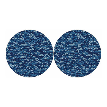 Blue Camouflage Knitted Pattern Print Car Coasters
