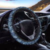 Blue Camouflage Knitted Pattern Print Car Steering Wheel Cover