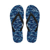 Blue Camouflage Knitted Pattern Print Flip Flops
