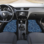 Blue Camouflage Knitted Pattern Print Front Car Floor Mats
