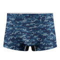 Blue Camouflage Knitted Pattern Print Men's Boxer Briefs