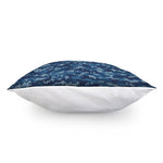 Blue Camouflage Knitted Pattern Print Pillow Cover
