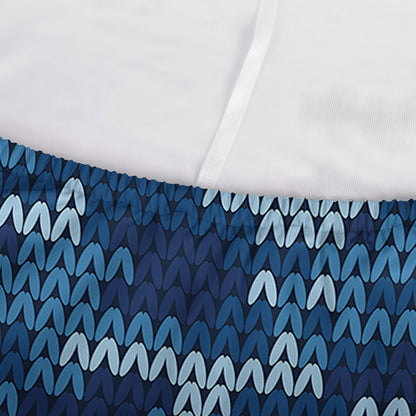 Blue Camouflage Knitted Pattern Print Sofa Cover