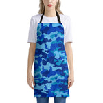 Blue Camouflage Print Apron