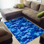Blue Camouflage Print Area Rug GearFrost