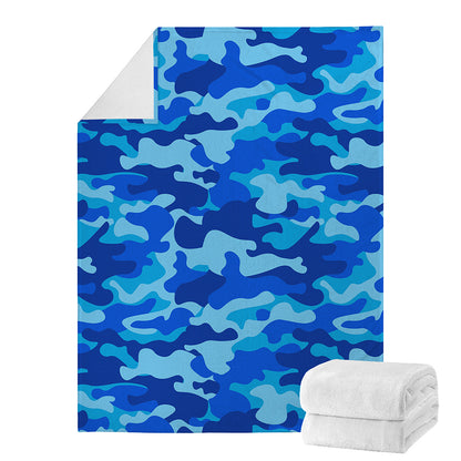 Blue Camouflage Print Blanket