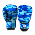 Blue Camouflage Print Boxing Gloves