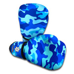 Blue Camouflage Print Boxing Gloves